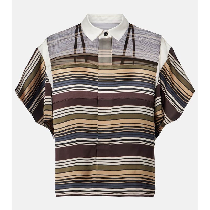 Dámská polohalenka Sacai Striped top v pruhovaném designu