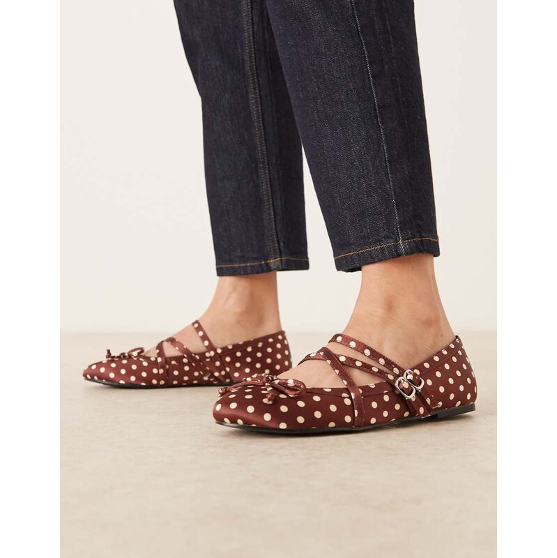 RAID Varley ballet flats in brown polka dot 114154572