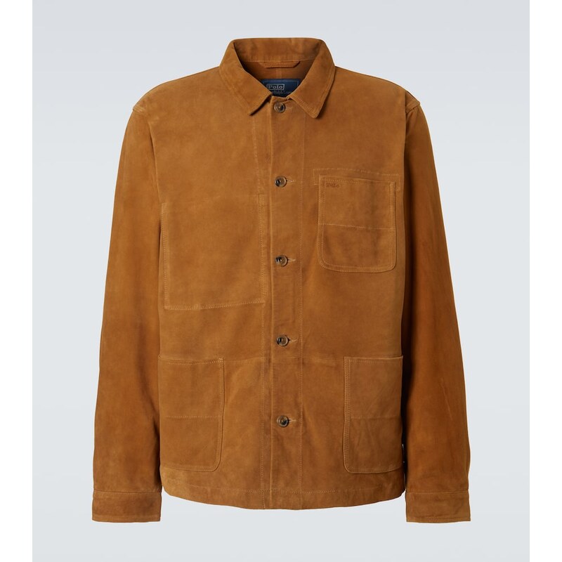 Kožená bunda Polo Ralph Lauren v barvě cafe brown