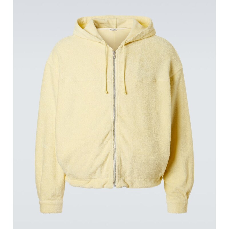 Auralee Cotton-blend pile zip-up hoodie