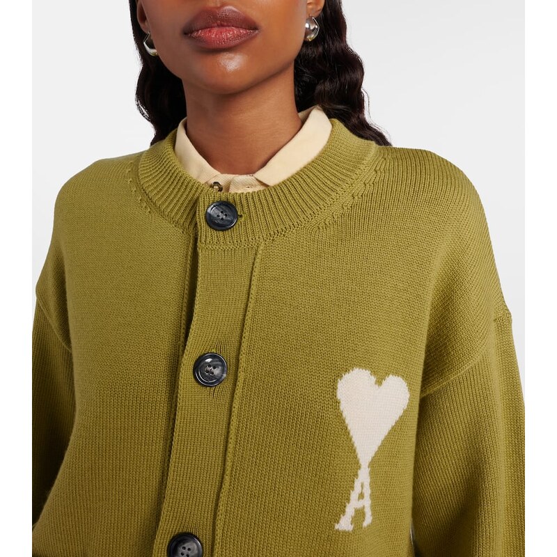Ami Paris Ami de CÅur wool and cotton cardigan