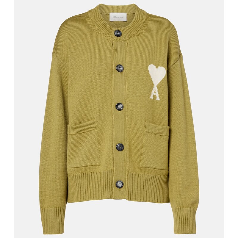 Ami Paris Ami de CÅur wool and cotton cardigan