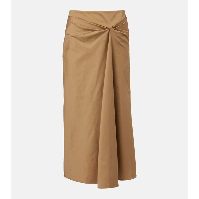 Max Mara Paggi cotton-blend satin midi skirt