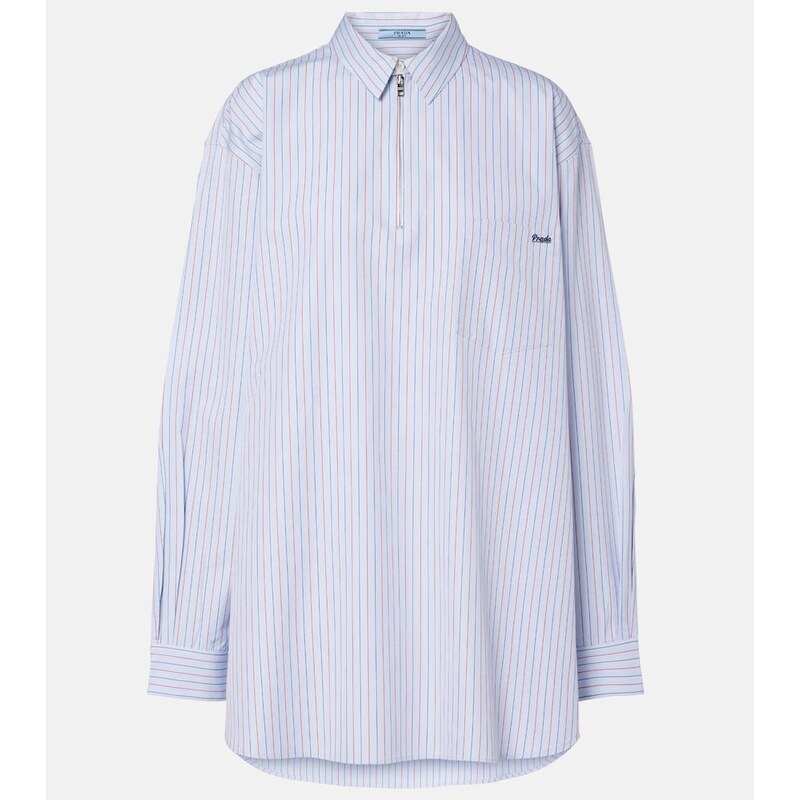 Prada Chevron striped oversized cotton shirt