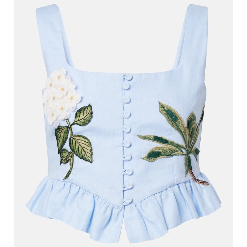 Agua by Agua Bendita x Andrea Wild EslabÃ³n linen crop top