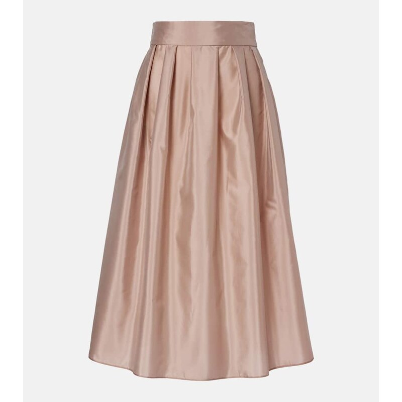 S Max Mara Effetto pleated taffeta midi skirt