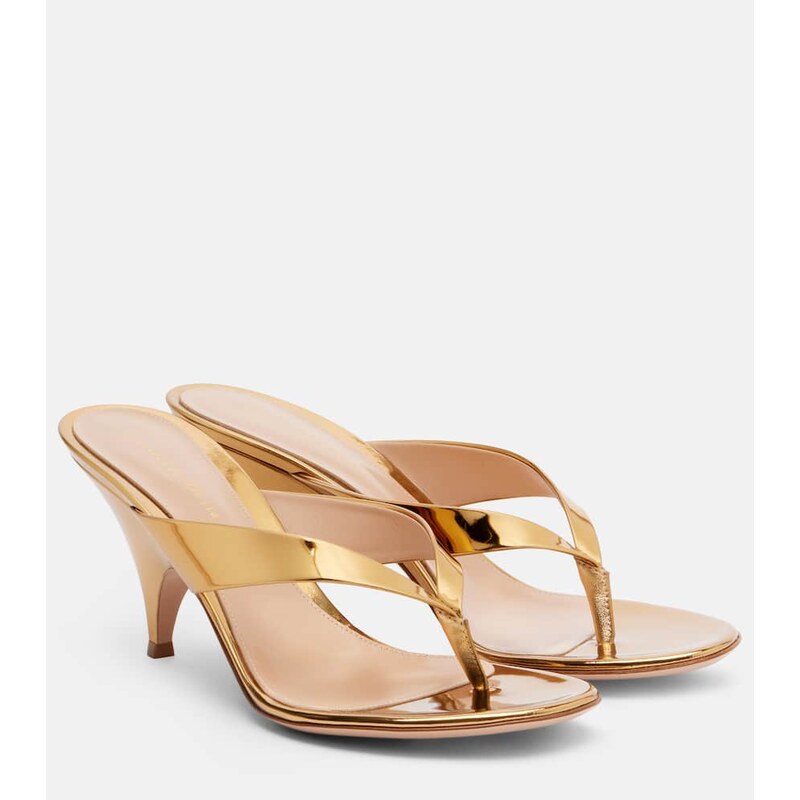 Gianvito Rossi Sofia metallic leather mules