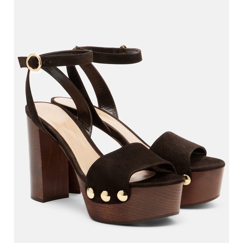 Gianvito Rossi ArdÃa studded suede platform sandals