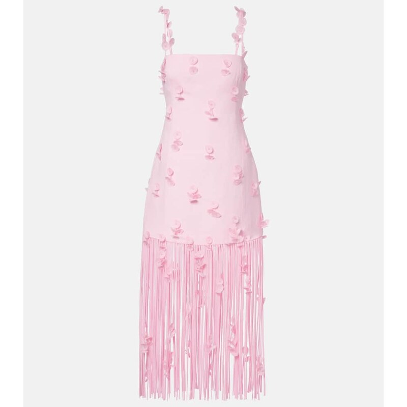 Simkhai Juliana floral-appliquÃ linen-blend cocktail dress