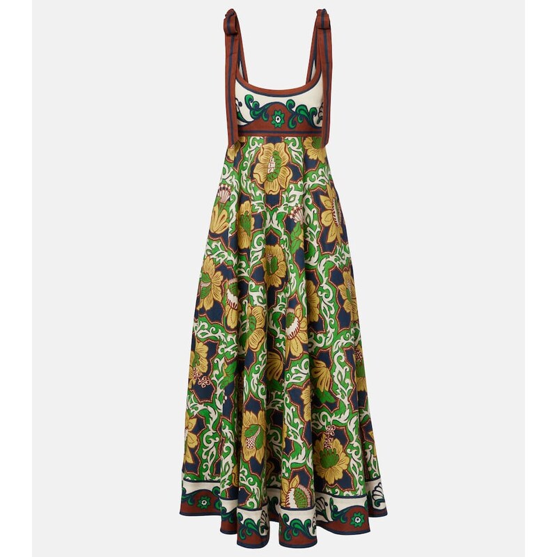 Alémais Liana Ballet printed linen midi dress