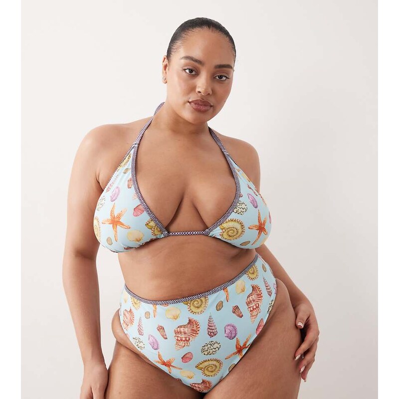ASOS Curve ASOS DESIGN Curve Solar Starfish high leg high waist