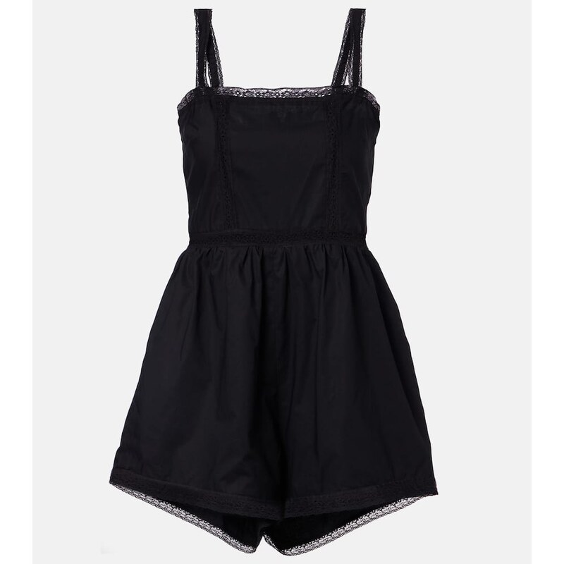 Faithfull Emilia lace-trimmed cotton romper