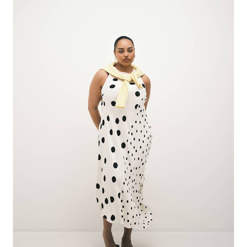 ASOS Curve ASOS DESIGN Curve racer midi dress with asymmetric