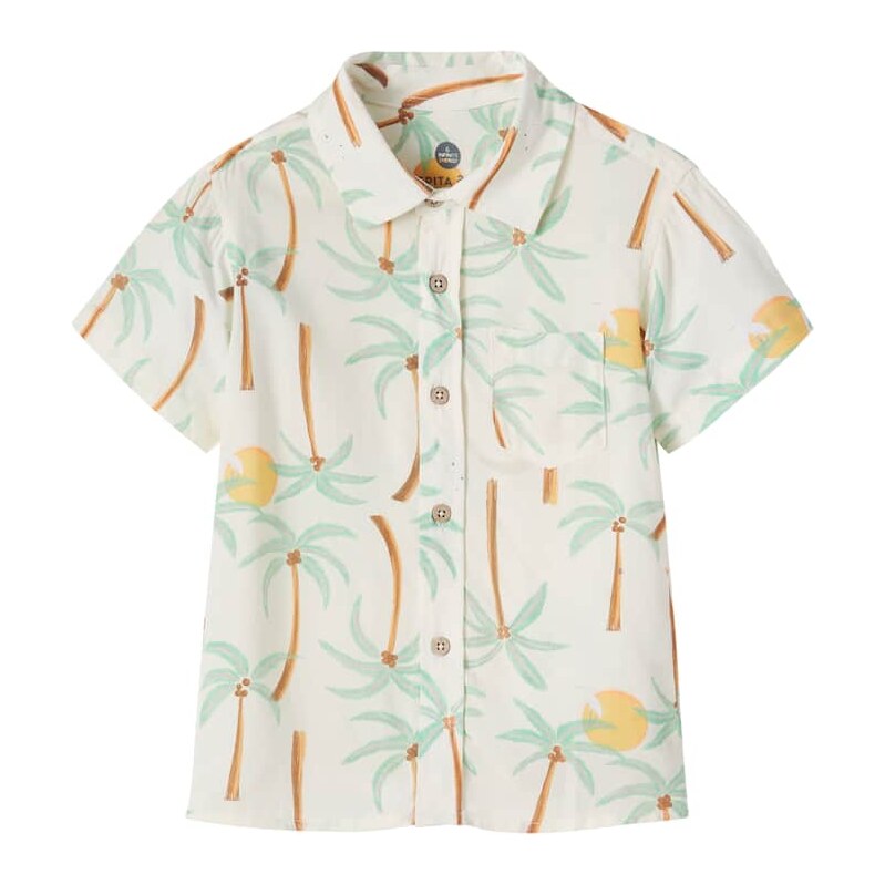 Pepita&Me Guayabera printed shirt