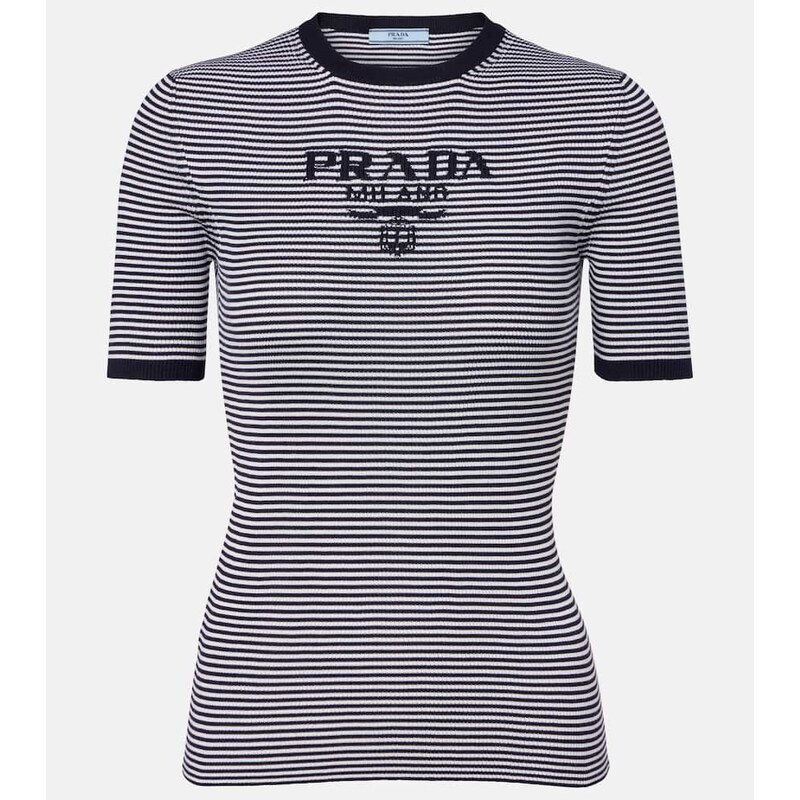 Prada Logo striped silk sweater