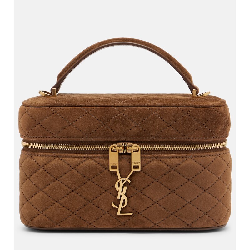 Saint Laurent Gaby Mini quilted suede vanity bag