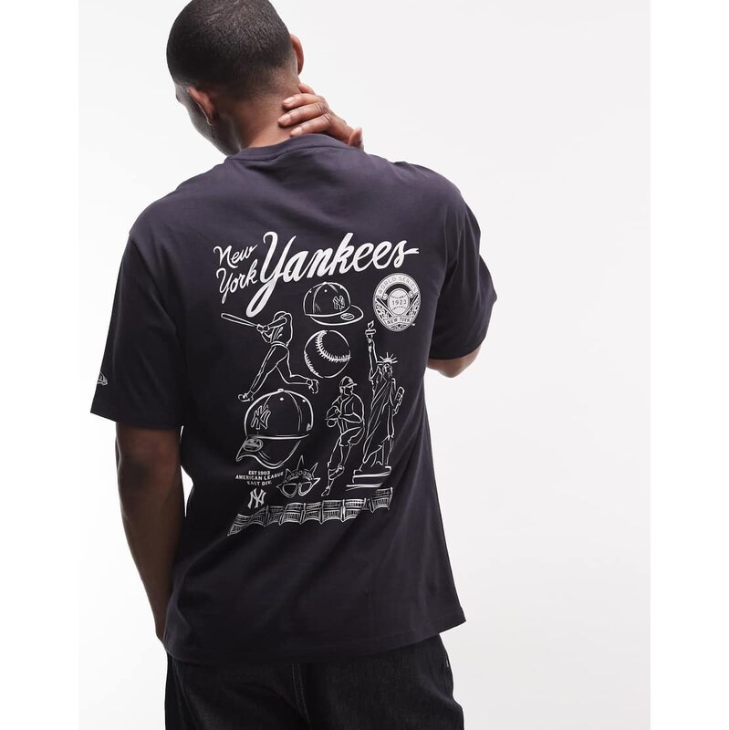 New Era NY Yankees baseball graphic t-shirt with back print in