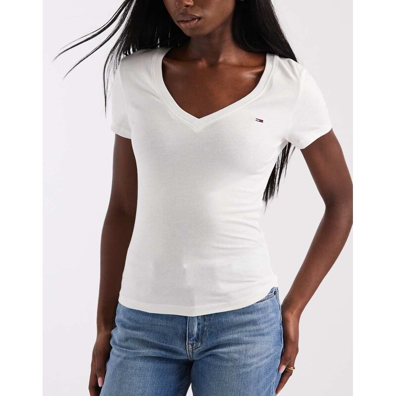 Tommy Jeans 3 pack v-neck t-shirts in black/navy/white