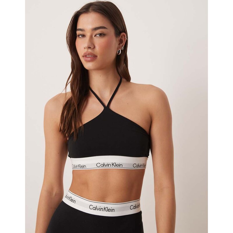 Calvin Klein Icon Cotton Modal unlined bralette in black 114157298