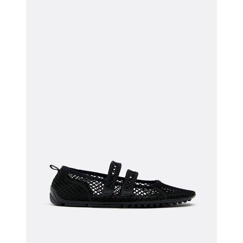 Stradivarius Die-cut sports ballet flats in black 114183716