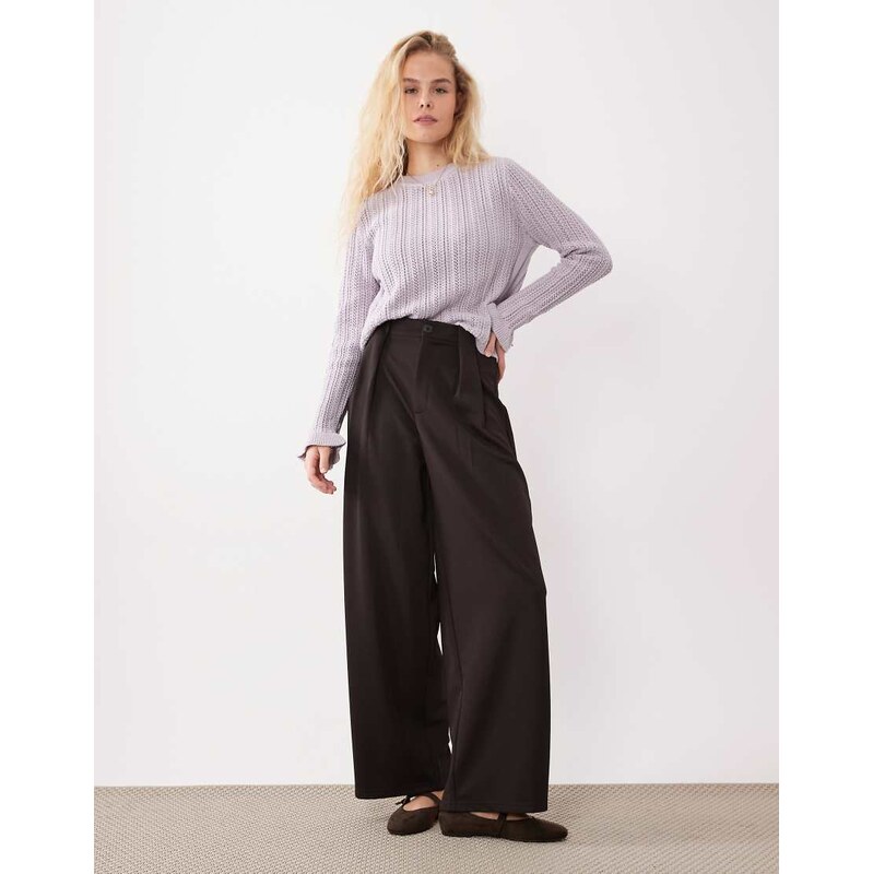 Mango Teen fine knit top with flared sleeves in pastel purple 114154676
