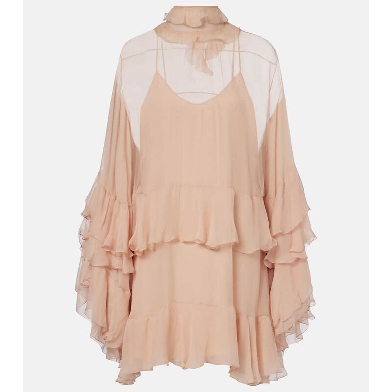 Chloé Ruffled silk muslin minidress
