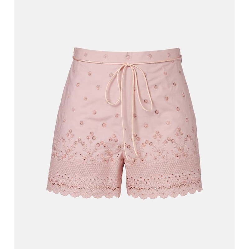 Valentino Embroidered cotton shorts