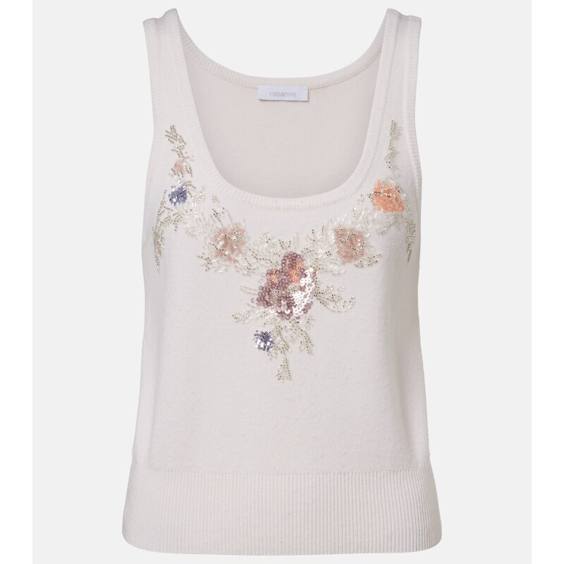 Rabanne Sequined wool and cashmere top