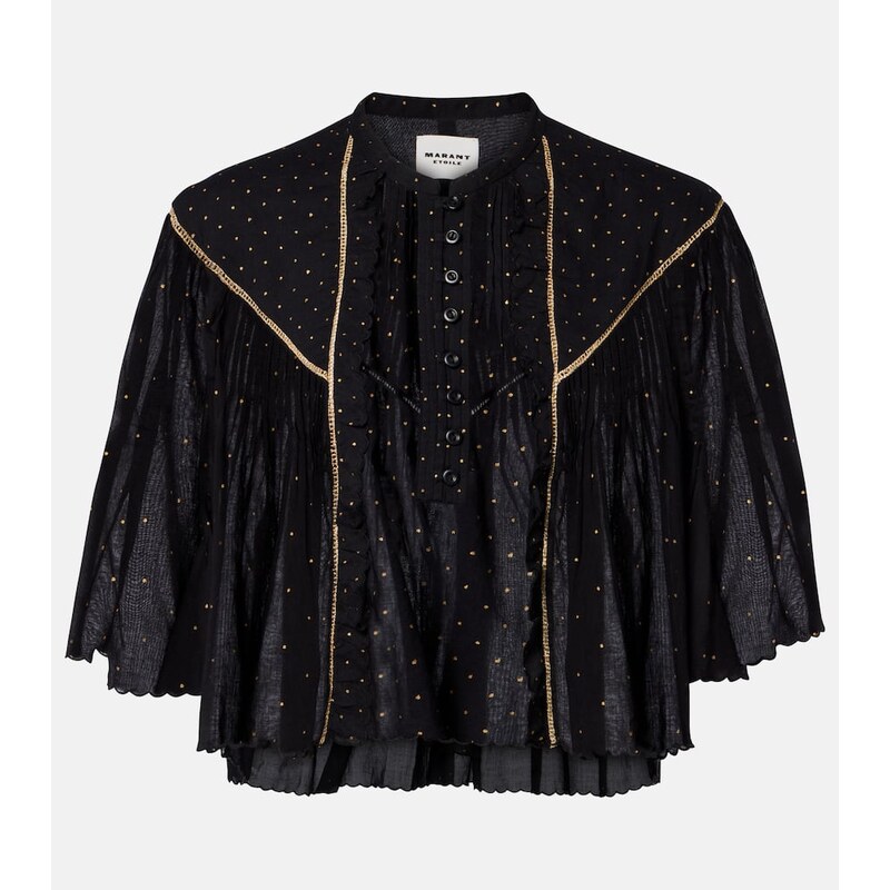 Marant Etoile Veenia embellished cropped cotton top