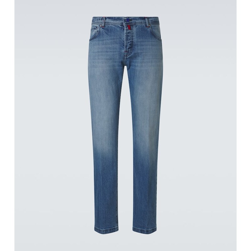 Pánské džíny Kiton Slim barvy indigo