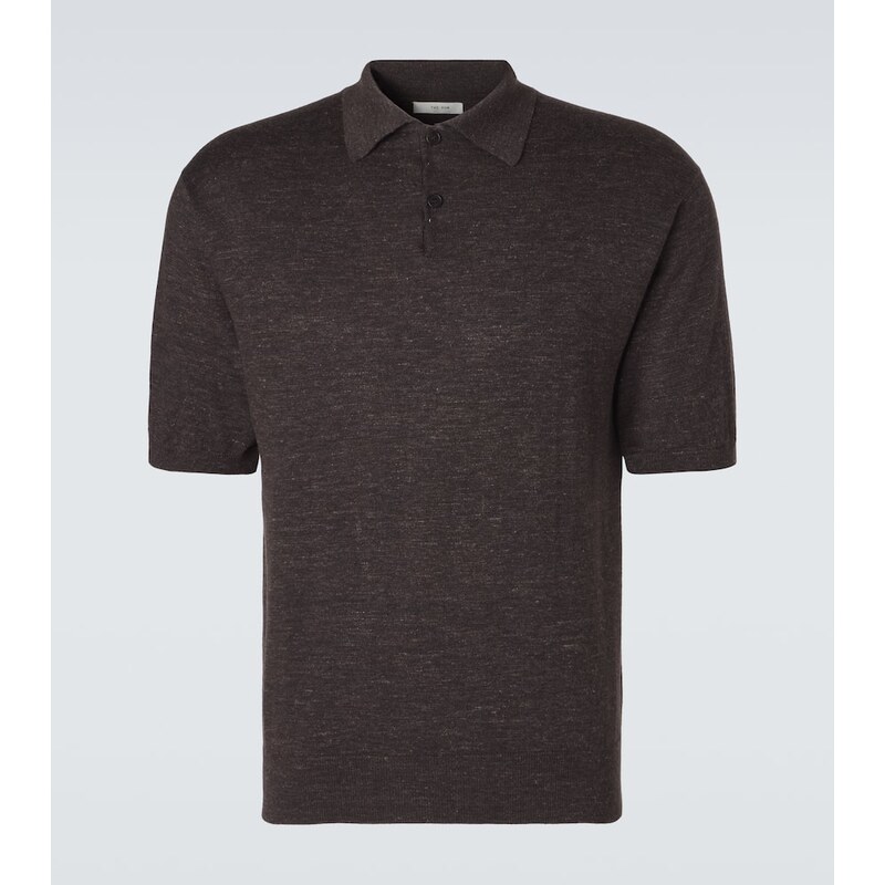 The Row Borges cashmere, silk, and linen polo shirt