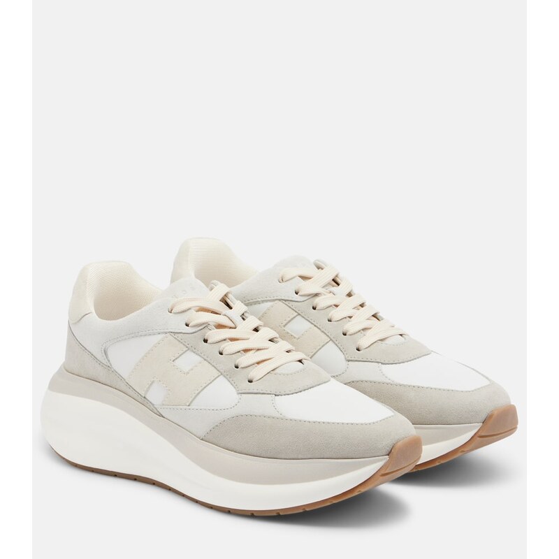 Hogan H696 suede and leather platform sneakers