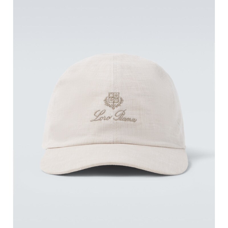 Loro Piana Logo linen baseball cap