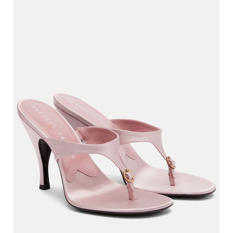 Herbert Levine Kiss And Tell embellished satin thong sandals