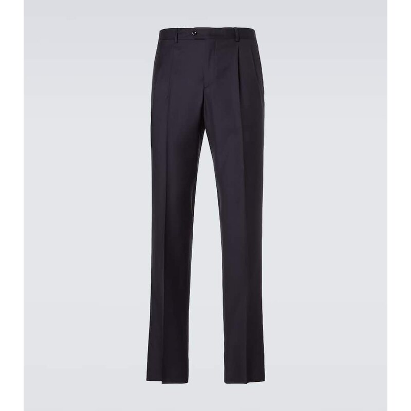 Rubinacci Pleated virgin wool straight pants