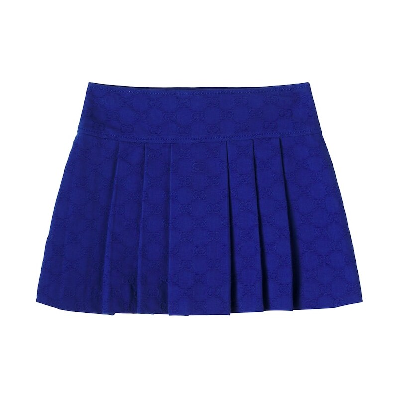 Gucci Kids GG pleated cotton jacquard skirt