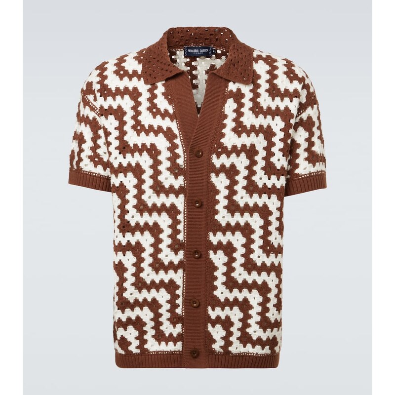 Frescobol Carioca Pinto crochet cotton cardigan