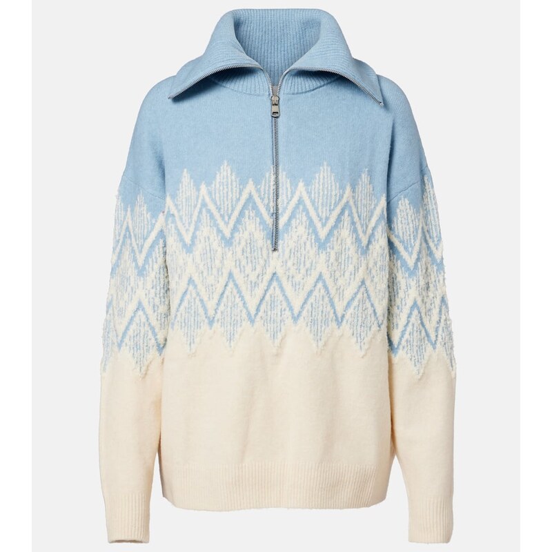 Varley Hedda jacquard half-zip sweater