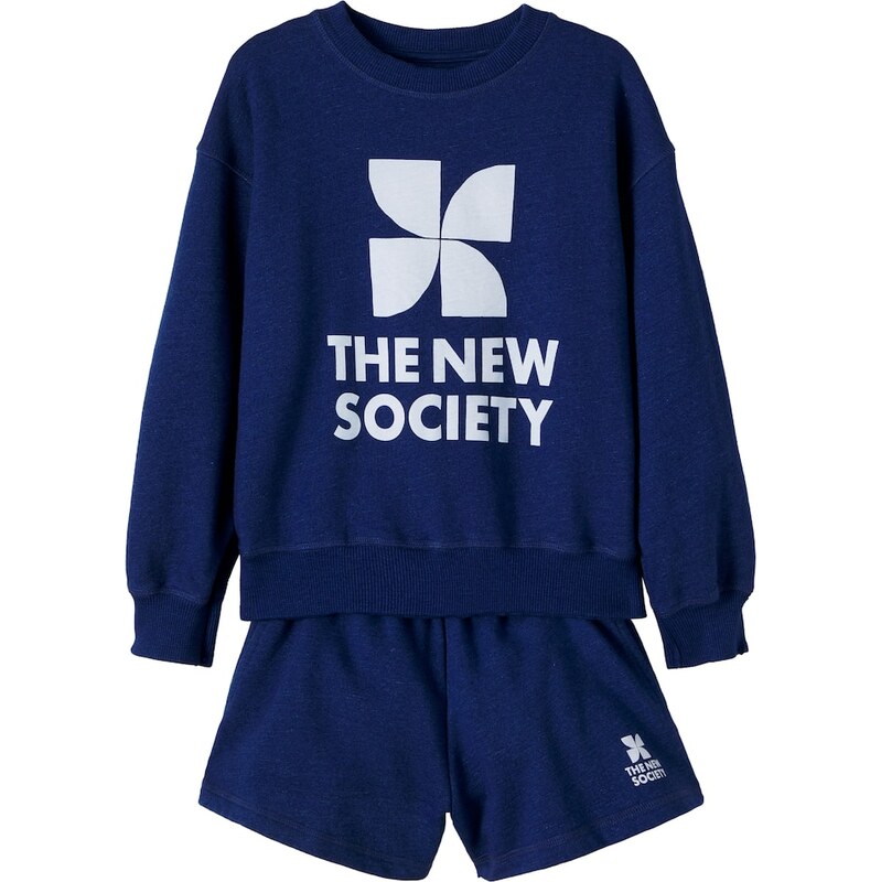 The New Society Logo cotton sweatshirt and shorts set