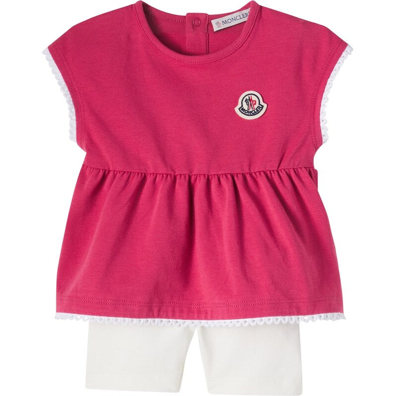 Moncler Enfant Baby lace-trimmed cotton-blend top and pants set