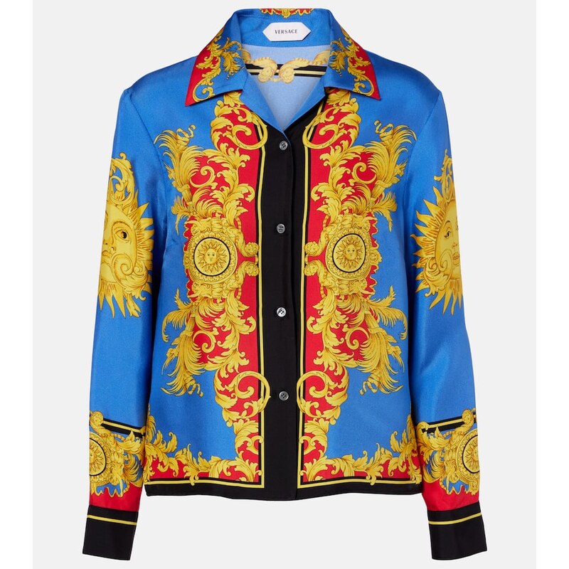 Versace Printed silk twill shirt