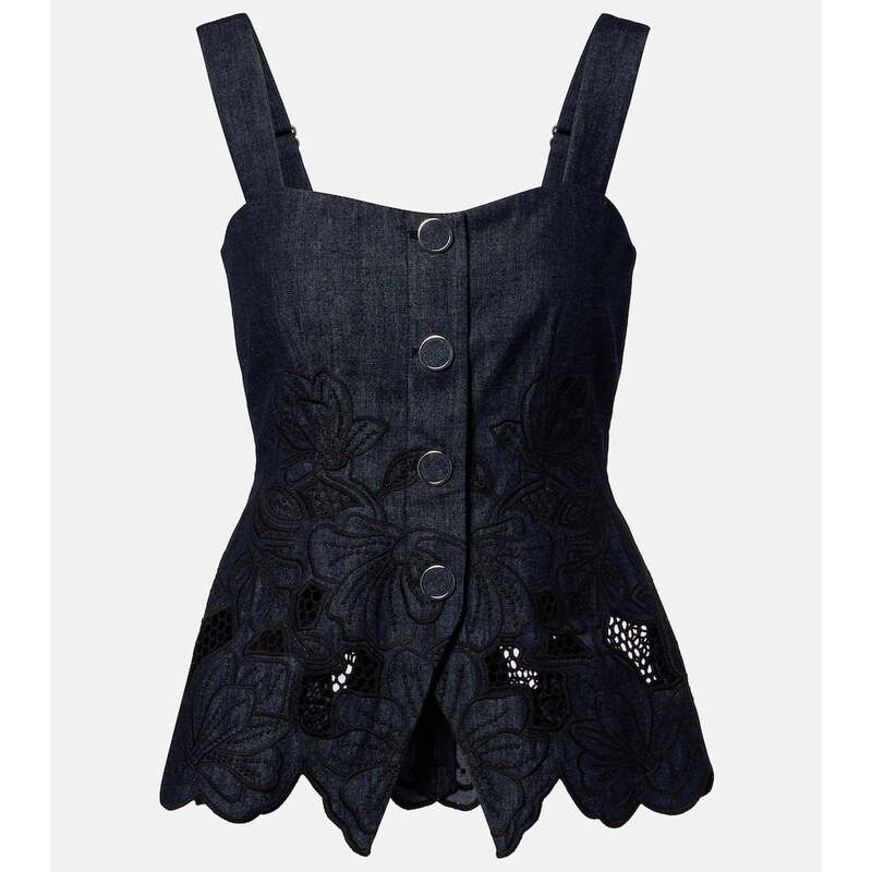 Veronica Beard Mirielle cotton chambray top