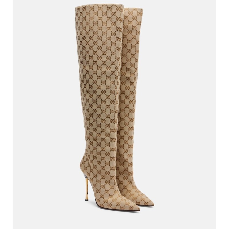 Gucci Bombshell GG Canvas over-the-knee boots
