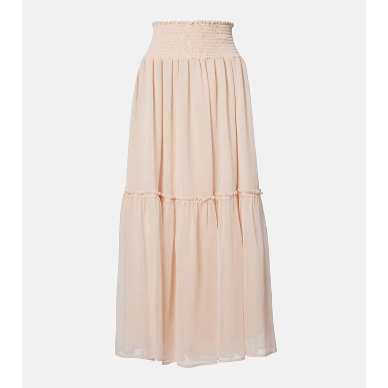 Xu Zhi Gathered chiffon maxi skirt