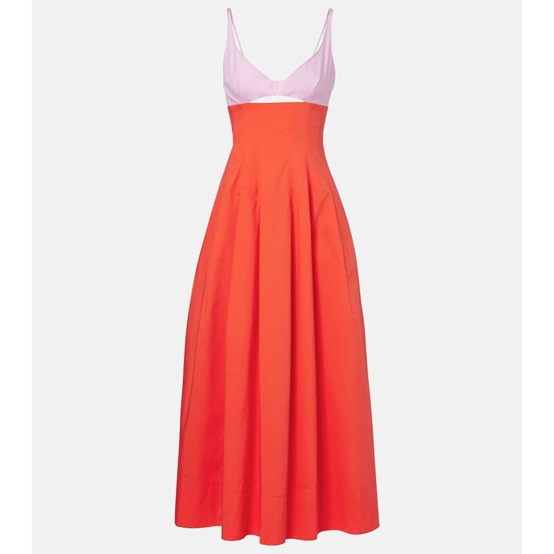 Simkhai Maddy cotton-blend poplin midi dress