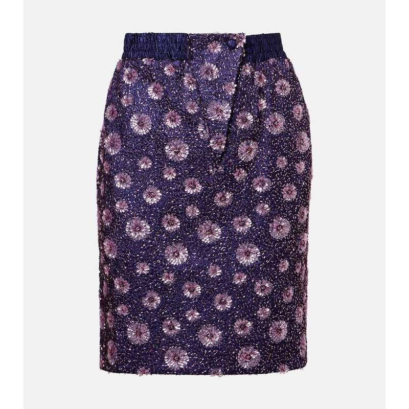 Jacques Wei Floral sequined pencil skirt