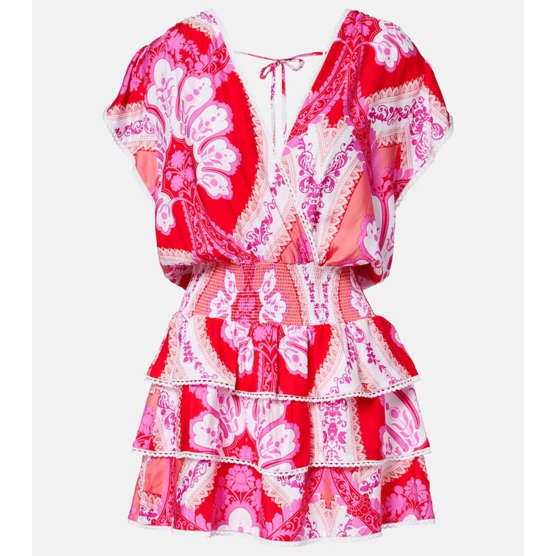 Melissa Odabash Jess printed tiered minidress