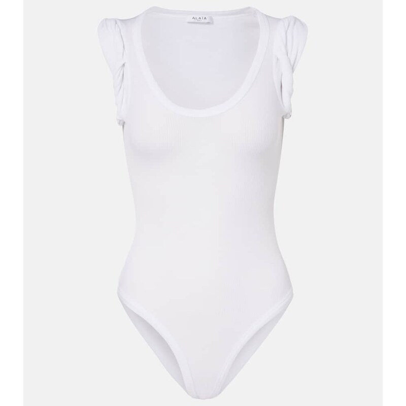 Alaia AlaÃ¯a Ribbed-knit bodysuit