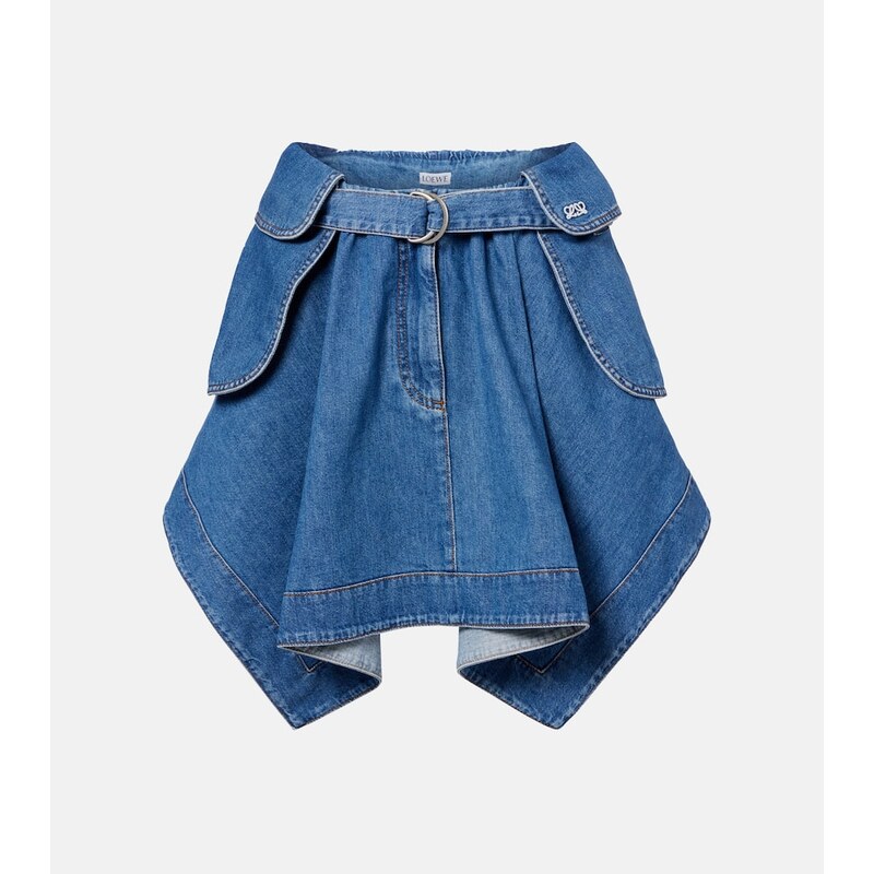 Loewe Double L belted denim miniskirt