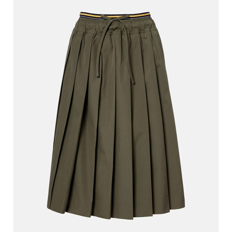 Prada Pleated poplin midi skirt